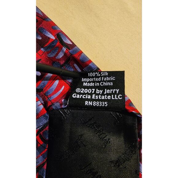 J Garcia Men's Tie Flaming Meadow Limited Edition Collection Forty-Four Red - Picture 4 of 5